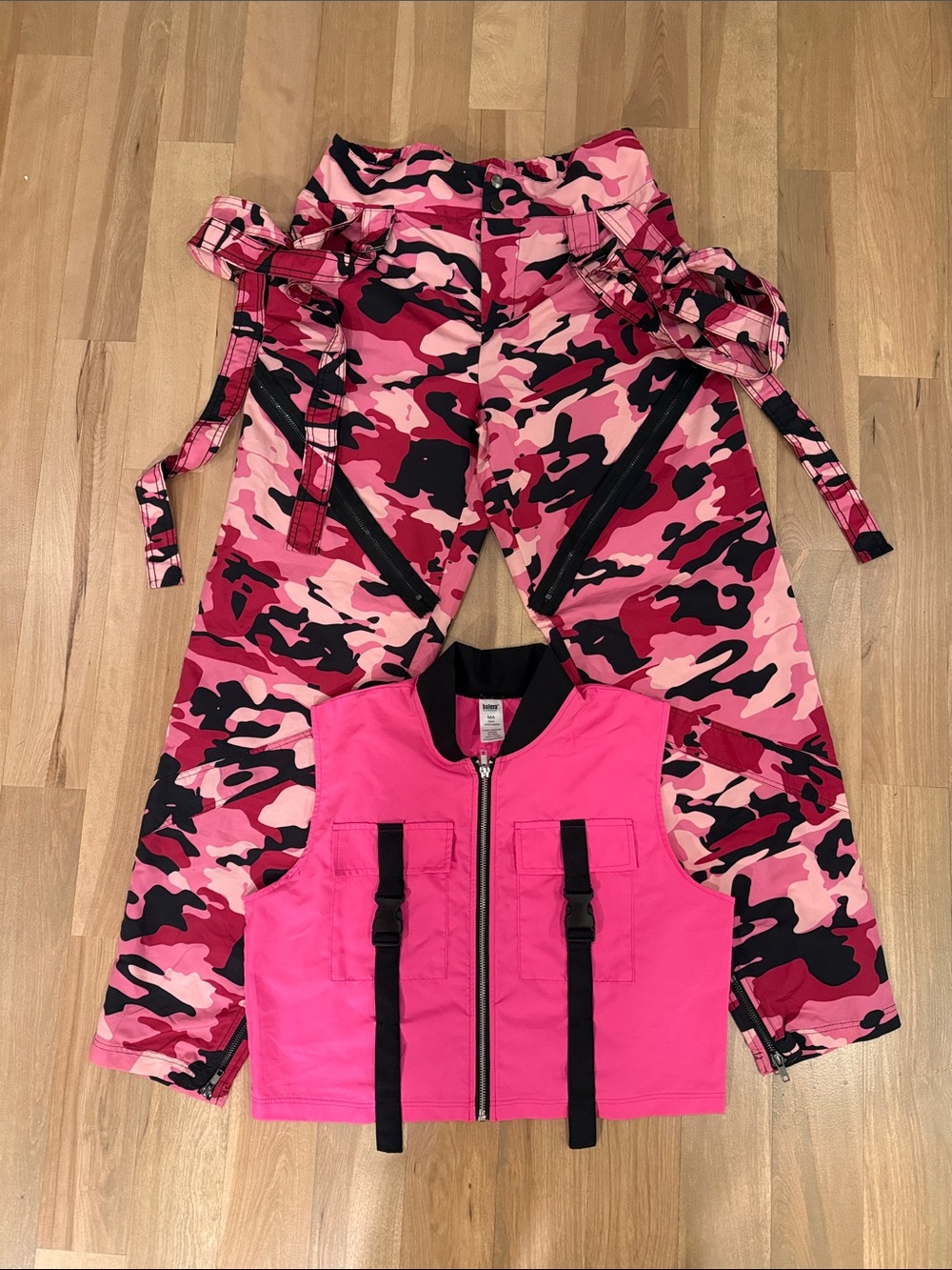 Balera Pink Camo Vest and Pants Hip Hop Set